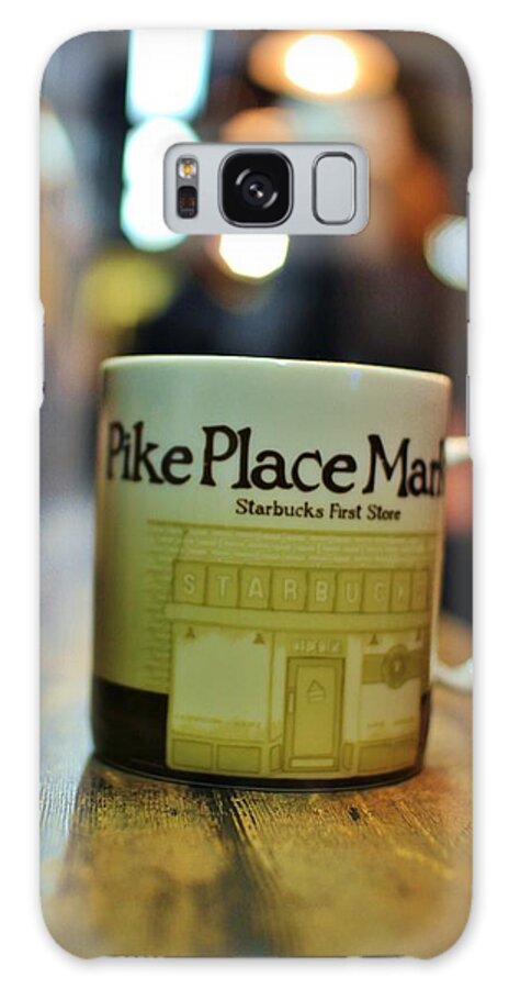 Pike Place Galaxy Case featuring the photograph The Pike Place Starbucks by Tony Castle