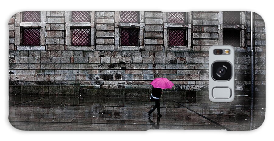 City Galaxy Case featuring the photograph The pink umbrella by Jorge Maia