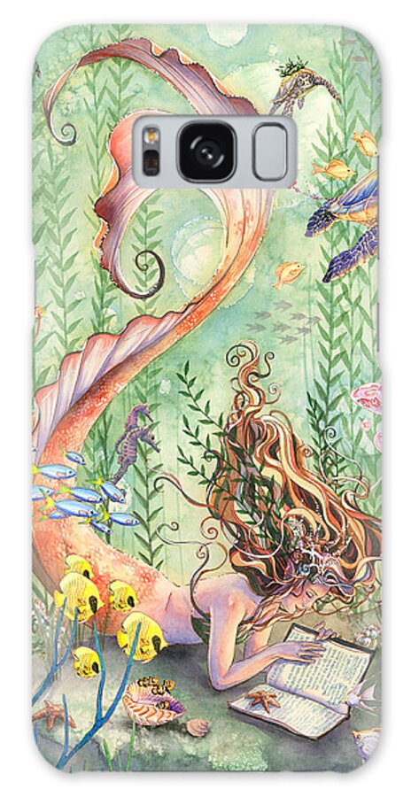 Mermaid Galaxy Case featuring the painting The Prayer by Sara Burrier