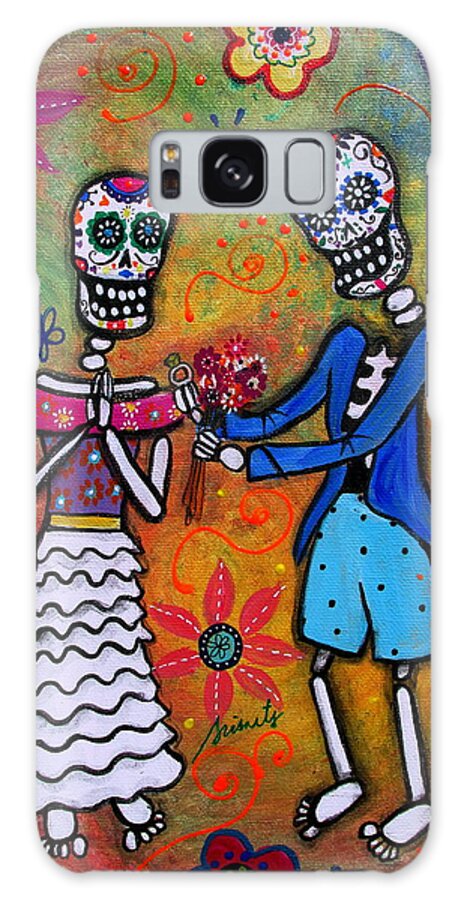 Day Of The Dead Galaxy Case featuring the painting The Proposal Day Of The Dead by Pristine Cartera Turkus