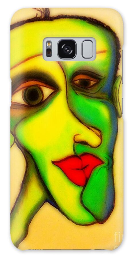 Abstract Galaxy S8 Case featuring the painting The Resident by Vickie Scarlett-Fisher