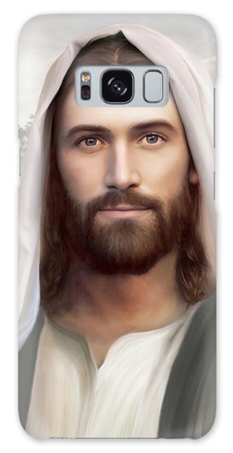 Jesus Galaxy Case featuring the painting The Resurrection and the Life by Brent Borup