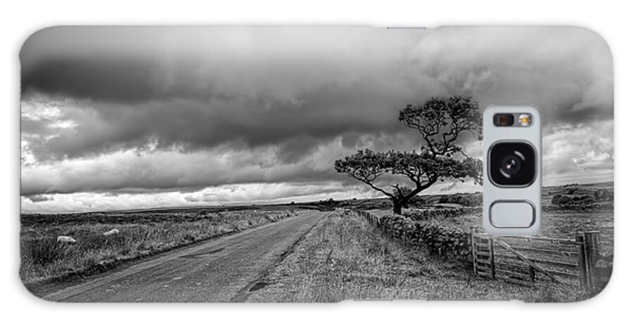 Landscape Galaxy Case featuring the photograph The road ahead - mono by Steev Stamford