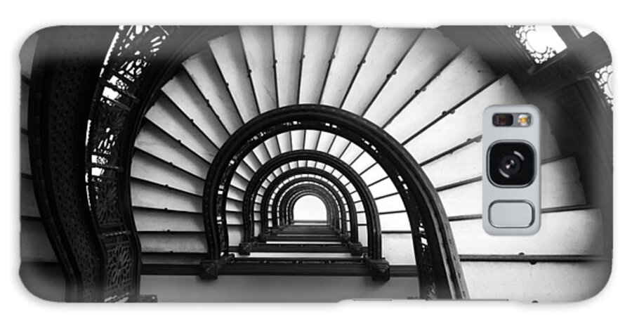 Kelly Galaxy Case featuring the photograph The Rookery Staircase in Black and White by Kelly Hazel