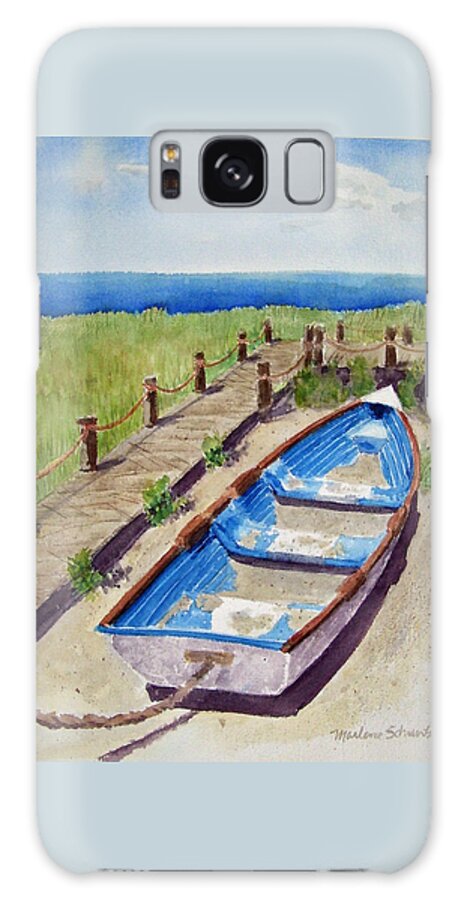 Boat Galaxy Case featuring the painting The Sandy Boat by Marlene Schwartz Massey