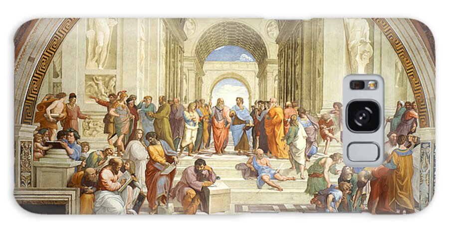The School Of Athens Galaxy Case featuring the painting The School of Athens by Raphael