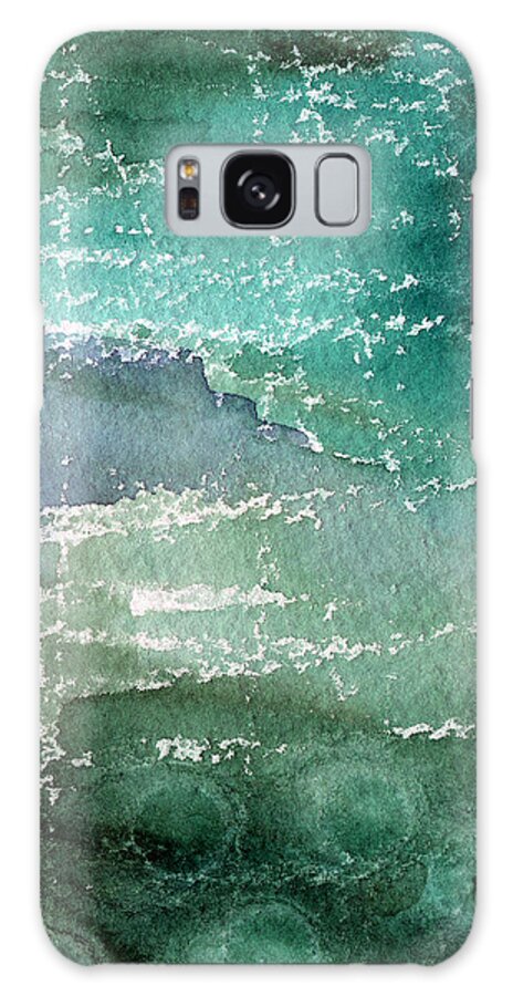 Abstract Painting Galaxy Case featuring the painting The Shallow End by Linda Woods
