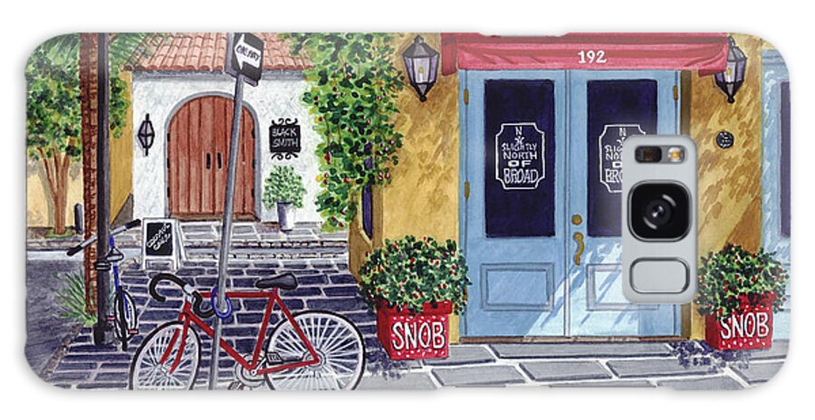 Street Scene Galaxy Case featuring the painting The SNOB Restaurant by Val Miller