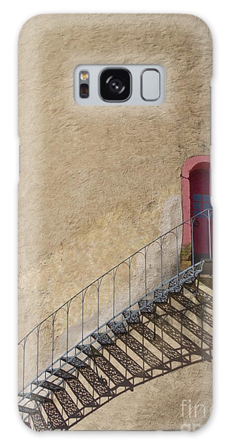 Castle Galaxy Case featuring the photograph The Staircase to the Red Door by Heiko Koehrer-Wagner