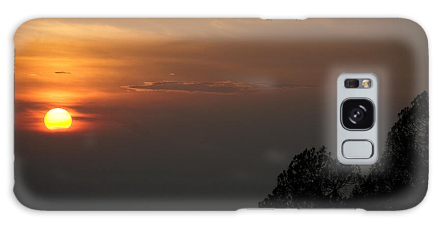 Landscape Galaxy Case featuring the photograph The Sun Behind The Trees by Rajiv Chopra