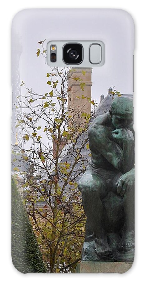 Rodin Galaxy S8 Case featuring the photograph The Thinker and the Tower by Matt MacMillan