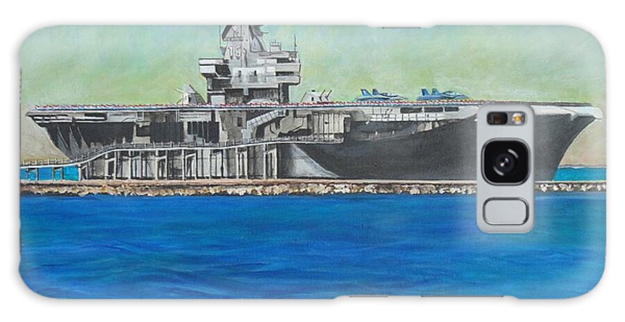  Galaxy S8 Case featuring the painting The USS Lexington - Corpus Christi Texas by Manny Chapa