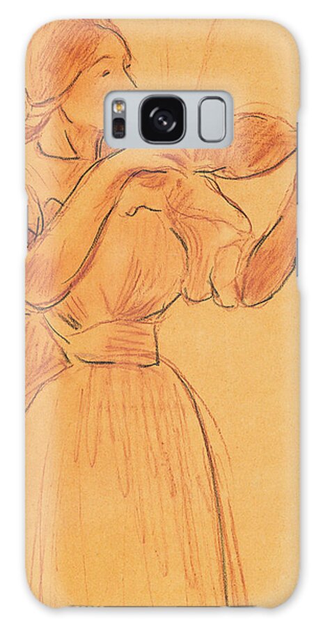 Violin Galaxy Case featuring the drawing The Violin by Berthe Morisot