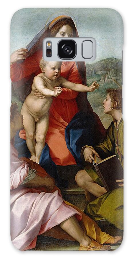 1522 Galaxy Case featuring the painting The Virgin and Child between Saint Matthew and an Angel by Andrea del Sarto