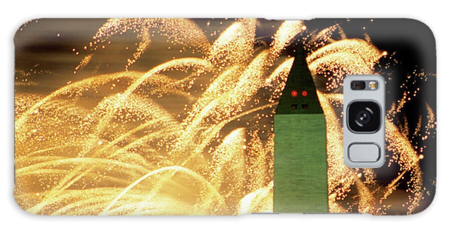 Firework Display Galaxy Case featuring the photograph The Washington Monument And Fireworks by Hisham Ibrahim