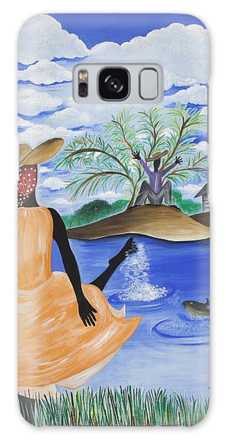 Gullah Art Galaxy Case featuring the painting The Welcome River by Patricia Sabreee