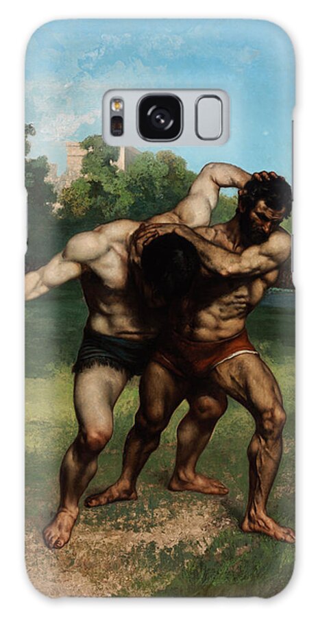 Gustave Courbet Galaxy Case featuring the painting The Wrestlers by Gustave Courbet