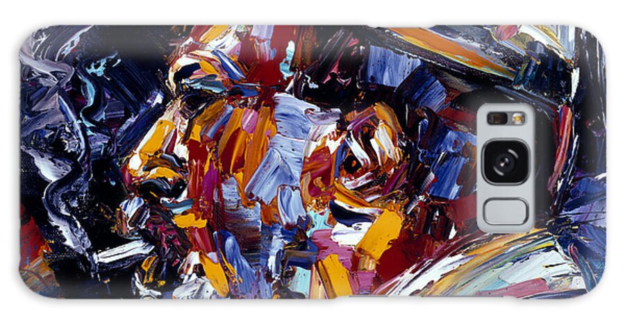 Thelonious Monk Galaxy Case featuring the painting Thelonious Monk Jazz Faces series by Debra Hurd