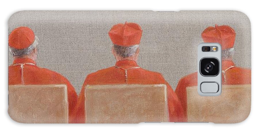 Male Galaxy Case featuring the photograph Three Cardinals, 2010 Acrylic On Canvas by Lincoln Seligman