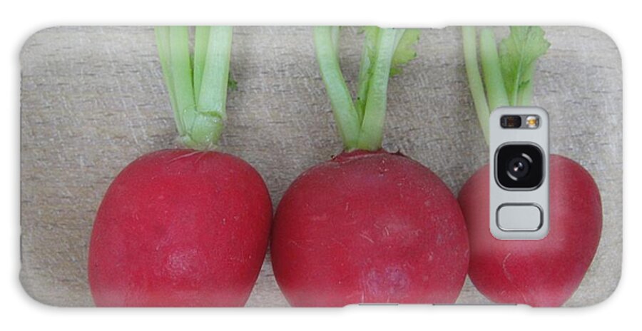 Radish Galaxy Case featuring the photograph Three red radishes by Karin Ravasio