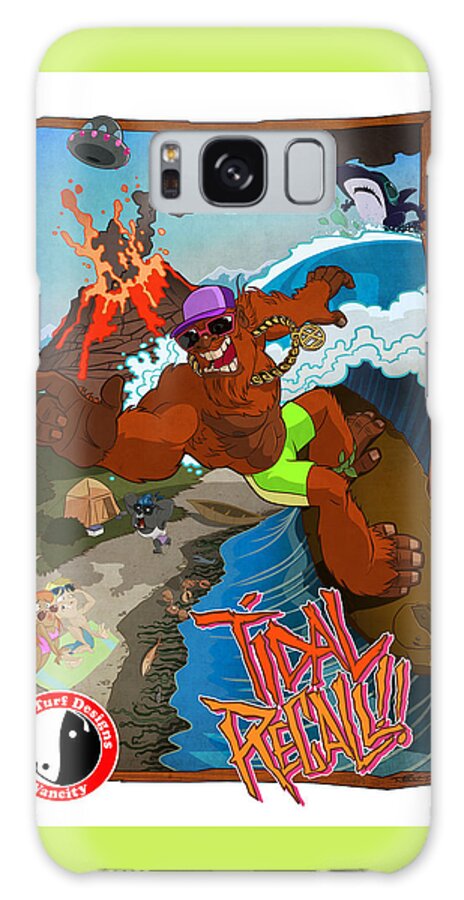Surf Galaxy Case featuring the drawing Tidal Recall by Nelson Dedos Garcia
