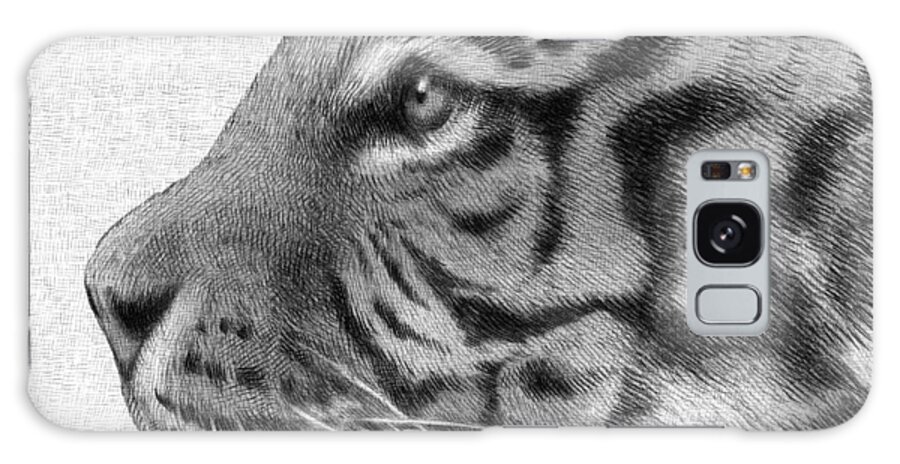 Tiger Galaxy Case featuring the drawing Tiger by Eric Fan