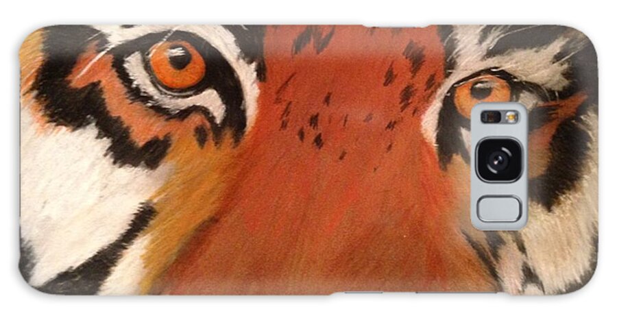 Tiger Face Galaxy S8 Case featuring the pastel Tiger Eyes by Renee Michelle Wenker
