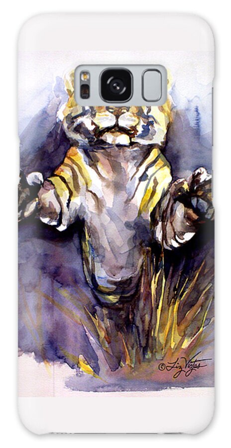 Liz Viztes Galaxy S8 Case featuring the painting Tiger Tiger by Liz Viztes