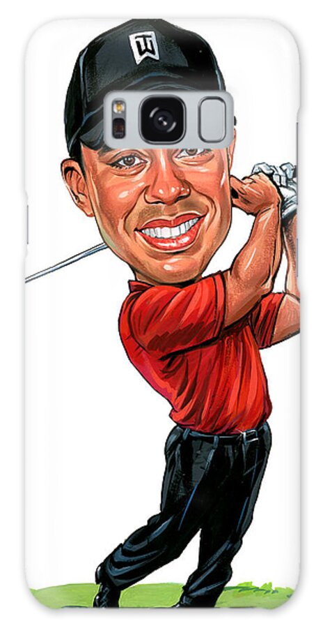 #faaAdWordsBest Galaxy Case featuring the painting Tiger Woods by Art 