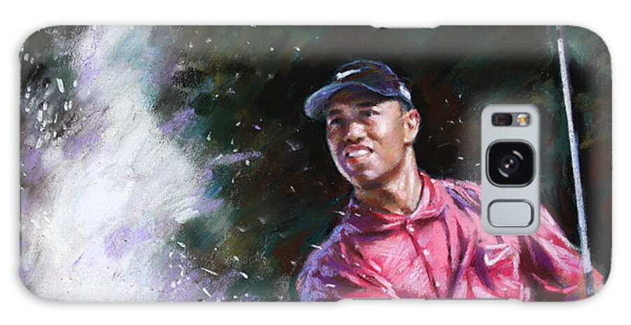 Tiger Woods Galaxy Case featuring the drawing Tiger Woods by Viola El