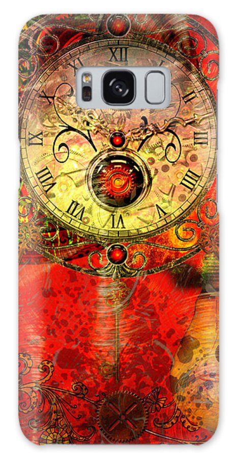 Time Galaxy Case featuring the mixed media Time Passes by Ally White