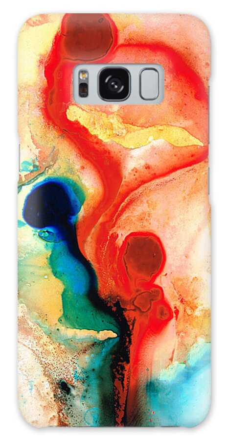 Abstract Galaxy Case featuring the painting Time Will Tell - Abstract Art By Sharon Cummings by Sharon Cummings