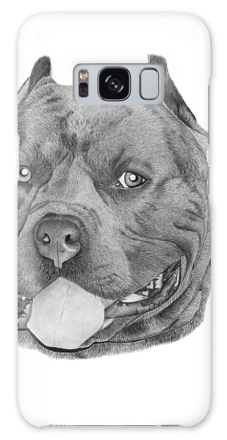 Pit Bull Galaxy Case featuring the drawing Titus - 024 by Abbey Noelle