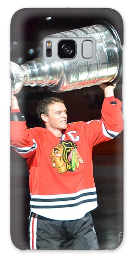 Blackhawks Galaxy Case featuring the photograph Toews Holds the Stanley Cup by Melissa Jacobsen