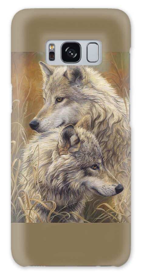 Wolf Galaxy Case featuring the painting Together by Lucie Bilodeau