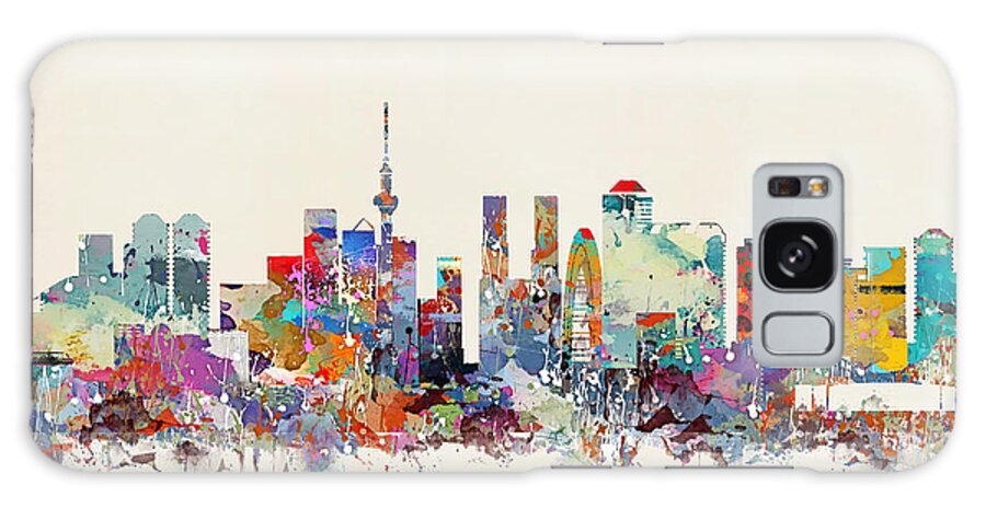 Tokyo Skyline Galaxy Case featuring the painting Tokyo skyline by Bri Buckley