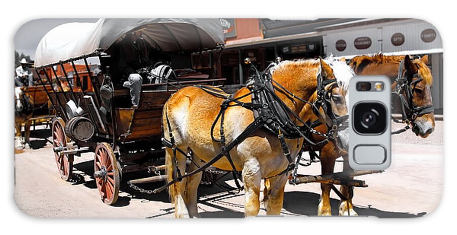 Color Photo Galaxy Case featuring the digital art Tombstone Wagon by Tim Richards