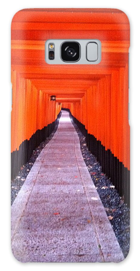 Fushimi-inari Galaxy Case featuring the photograph Torii Gates in Fushimi-Inari Japan by Angela Bushman