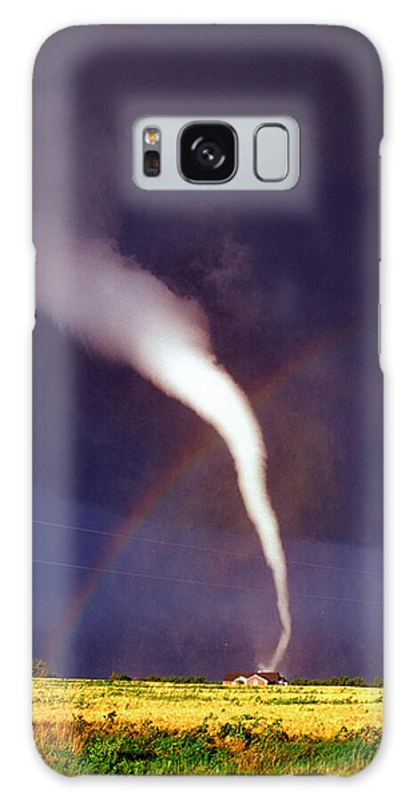 Tornado Galaxy Case featuring the photograph Tornado with Rainbow in Mulvane Kansas by Jason Politte