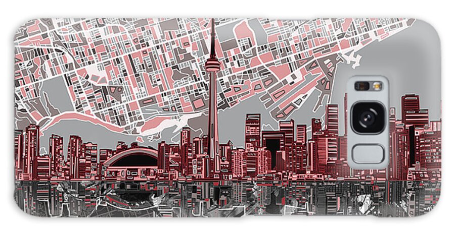 Toronto Galaxy Case featuring the painting Toronto Skyline Abstract 5 by Bekim M