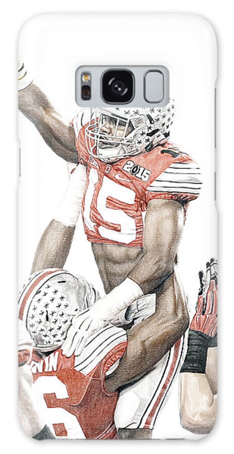 Ohio State Galaxy Case featuring the mixed media Touchdown by Bobby Shaw