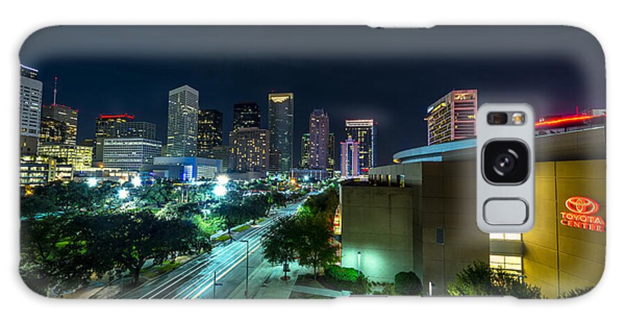 Toyota Center Galaxy Case featuring the photograph Toyota Center and Downtown Houston by David Morefield