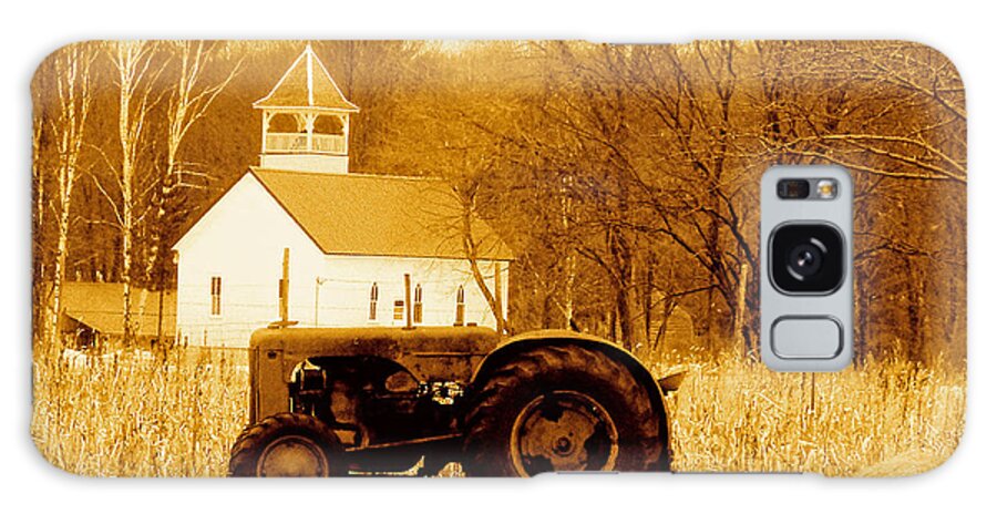 Tractor Galaxy Case featuring the photograph Tractor in the Field by Desiree Paquette
