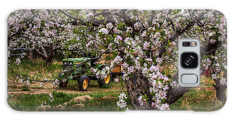 Orchard Galaxy Case featuring the photograph Tractor in the Orchard by Diana Powell