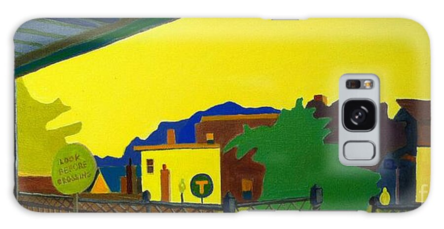 Landscape Galaxy Case featuring the painting Trainstop by Debra Bretton Robinson
