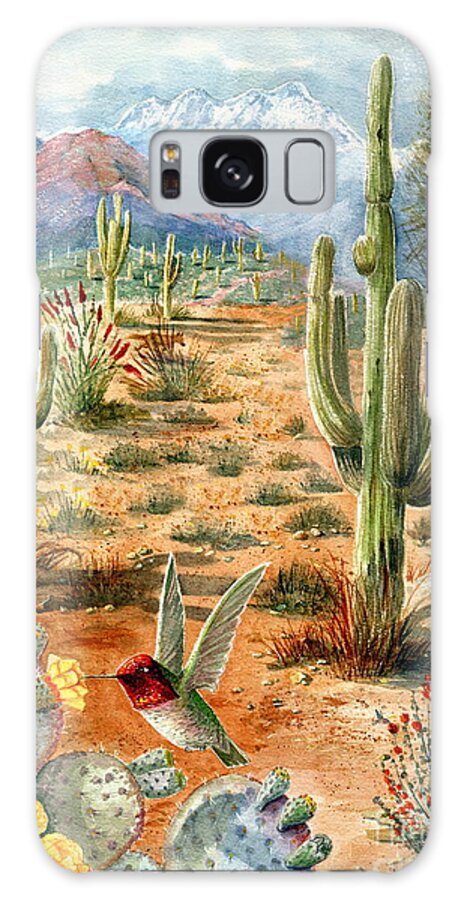Hummingbirds Galaxy S8 Case featuring the painting Treasures of the Desert by Marilyn Smith