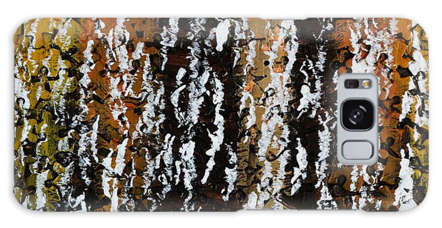 Tree Galaxy Case featuring the painting Tree Bark and snow two by P Dwain Morris