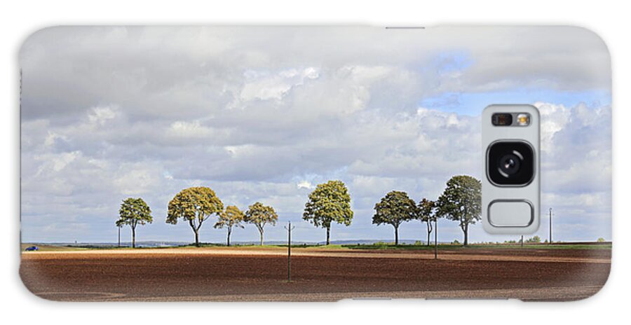 Tree Line France Trees Row French Countryside Landscape Rural Farmland Agriculture Galaxy Case featuring the photograph Tree line France by Julia Gavin