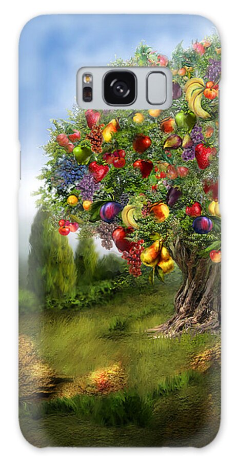 Tree Galaxy Case featuring the mixed media Tree Of Abundance by Carol Cavalaris