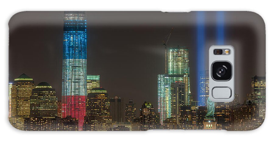 Clarence Holmes Galaxy Case featuring the photograph Tribute in Light XIII by Clarence Holmes
